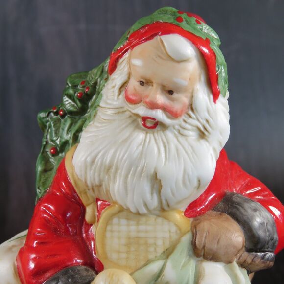 The Santa Claus Shoppe Enesco Santa In Chimney Porcelain Musical Figurine 1985 - Picture 10 of 16
